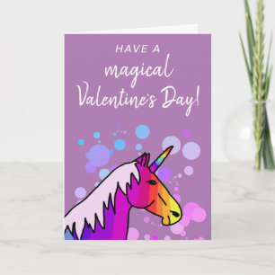 Cartes Pour Fêtes Annuelles La Saint-Valentin en classe pour enfants de licorn