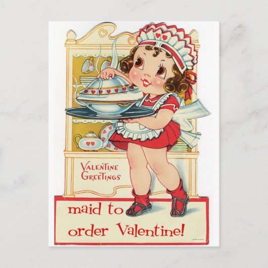 Cartes Pour Fêtes Annuelles La Saint Valentin, femme de ménage (Devant)