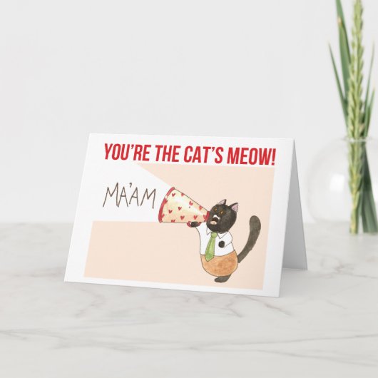 Cartes Pour Fêtes Annuelles La Saint Valentin Meow du chat (Devant)