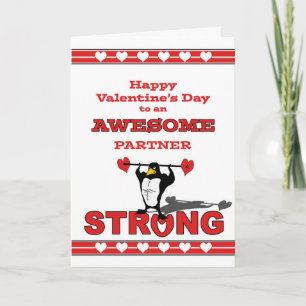 Cartes Pour Fêtes Annuelles La Saint-Valentin pour le manchot partenaire avec
