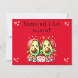 Cartes Pour Fêtes Annuelles la Saint-Valentin : punny. avocado