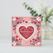 Cartes Pour Fêtes Annuelles La Saint-Valentin Romantique Traditionnel Fleurs d (Debout devant)