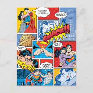 Cartes Pour Fêtes Annuelles La Saint-Valentin Superman Collage de bandes des