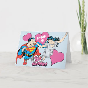 Cartes Pour Fêtes Annuelles La Saint-Valentin Superman Voler avec moi