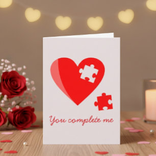 Cartes Pour Fêtes Annuelles La Saint-Valentin Tu Me Complètes Puzzle Cœur