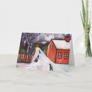CARTES POUR FÊTES ANNUELLES LA SCÈNE HIVER DU VILLAGE HOLLANDAIS