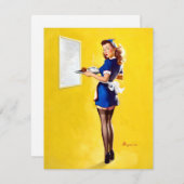 Cartes Pour Fêtes Annuelles La serveuse Elvgren (Devant / Derrière)