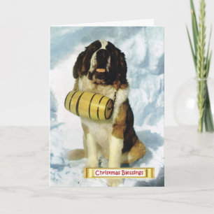 Cartes Pour Fêtes Annuelles La Suisse vintage, chien de St Bernard,