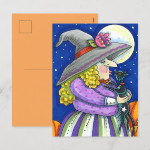CARTES POUR FÊTES ANNUELLES LA TÉMOIGNAGE EST SOURIE DE CUISINE, CHAT NOIR KIS