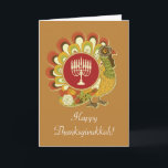 Cartes Pour Fêtes Annuelles La Turquie décorative faite sur commande Menorah<br><div class="desc">Dinde lunatique décorative de thanksgiving avec un menorah de Hanoukka. Personnalisez la salutation et le message avant d'intérieur pour une carte unique de Thanksgivukkah ! © StudioMetzger.com utilisant le © GraphicMarket d'images. Tous droits réservés.</div>