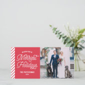 Cartes Pour Fêtes Annuelles La typographie des fêtes les plus joyeuses Noël (Debout devant)