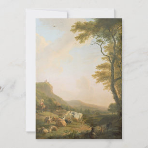 Cartes Pour Fêtes Annuelles La vache et leur bergère à la rivière