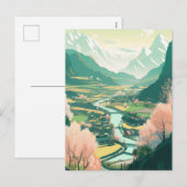 Cartes Pour Fêtes Annuelles La vallée de Sakura (Devant / Derrière)