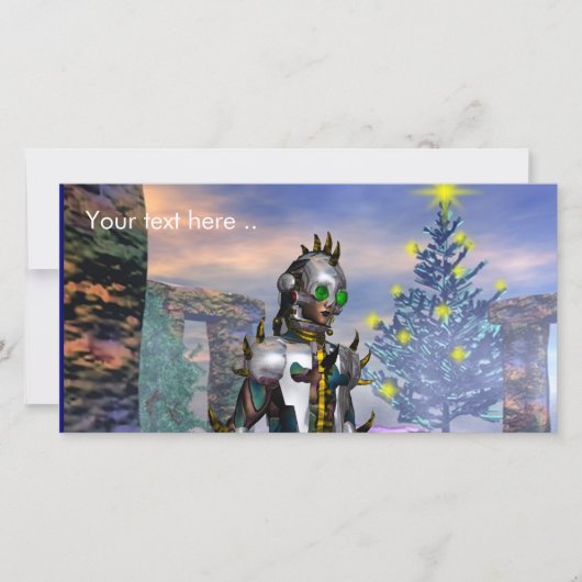 CARTES POUR FÊTES ANNUELLES LA VEILLE D'UN CYBORG DU NOUVEL AN (Devant)