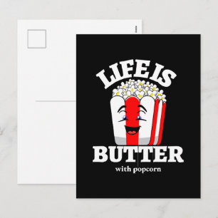 Cartes Pour Fêtes Annuelles La vie est beurrée avec du pop-corn