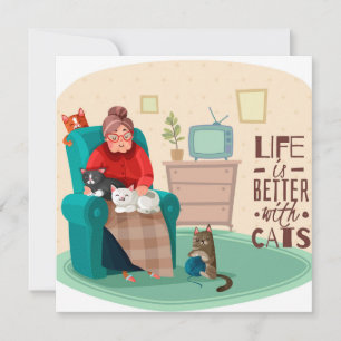 Cartes Pour Fêtes Annuelles La Vie Est Meilleure Avec Les Chats