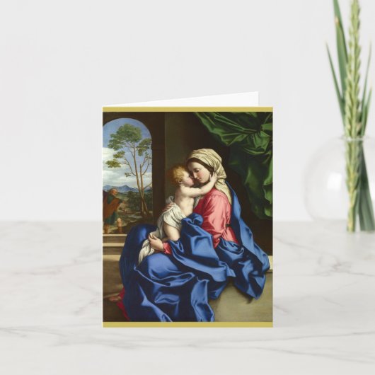 Cartes Pour Fêtes Annuelles La Vierge et l'Enfant de Sassoferrato Hol (Devant)