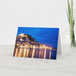 Cartes Pour Fêtes Annuelles La ville croate de Sibenik la nuit