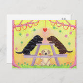 Cartes Pour Fêtes Annuelles Lab Romance Valentine (Devant / Derrière)