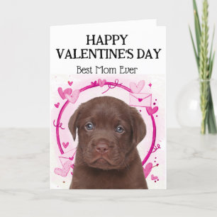Cartes Pour Fêtes Annuelles Labrador chocolat Meilleure maman Saint-Valentin p