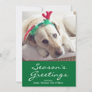 Cartes Pour Fêtes Annuelles Labrador dog with Christmas ears