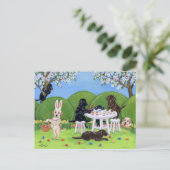 Cartes Pour Fêtes Annuelles Labrador & Easter Eggs (Debout devant)