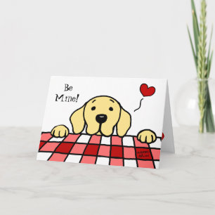 Cartes Pour Fêtes Annuelles Labrador jaune vous observant Valentine