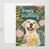 Cartes Pour Fêtes Annuelles Labrador Joyeux anniversaire (Devant / Derrière)