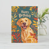 Cartes Pour Fêtes Annuelles Labrador Joyeux anniversaire (Debout devant)