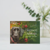 Cartes Pour Fêtes Annuelles Labrador noir (Debout devant)