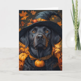 Cartes Pour Fêtes Annuelles Labrador noir Halloween