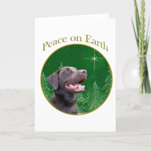 Cartes Pour Fêtes Annuelles Labrador Retriever (choc) Peace