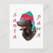 Cartes Pour Fêtes Annuelles Labrador Retriever (choc) Père Noël Paws (Devant)