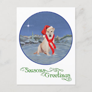Cartes Pour Fêtes Annuelles Labrador Retriever jaune de Noël
