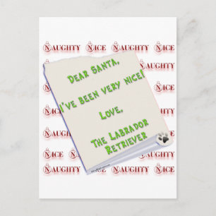 Cartes Pour Fêtes Annuelles Labrador Retriever Naughty ou Nice