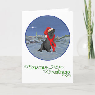 Cartes Pour Fêtes Annuelles Labrador Retriever noir Noël