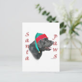 Cartes Pour Fêtes Annuelles Labrador Retriever (noir) Père Noël Paws (Debout devant)