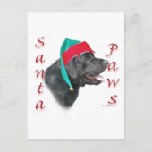 Cartes Pour Fêtes Annuelles Labrador Retriever (noir) Père Noël Paws (Devant)