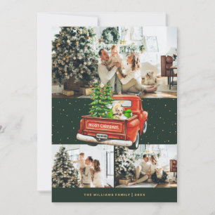 Cartes Pour Fêtes Annuelles Labrador Retriever Red Truck Green Photo Noël