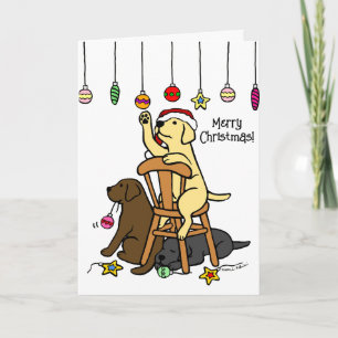 Cartes Pour Fêtes Annuelles Labradors et ornements Noël