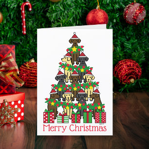 Cartes Pour Fêtes Annuelles Labradors Sapins de Noël