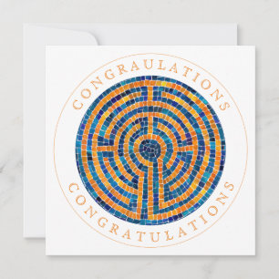 Cartes Pour Fêtes Annuelles LABYRINTH IV Carré Flat Félicitations Card
