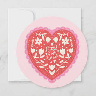 Cartes Pour Fêtes Annuelles Lace Doily Heart Hand-Drawn Valentine's Day