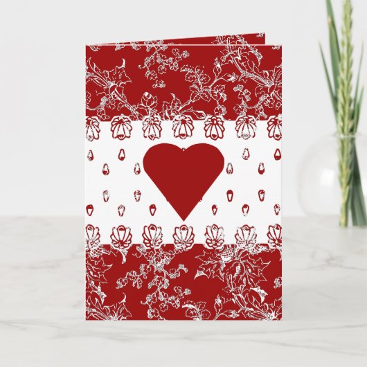 Cartes Pour Fêtes Annuelles Lacy Red Valentine (Devant)