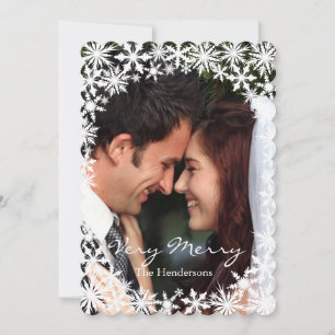 Cartes Pour Fêtes Annuelles Lacy Winter Photo Holiday Card