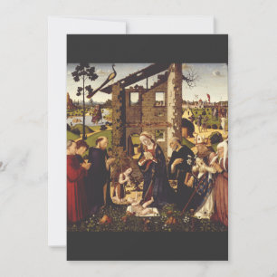Cartes Pour Fêtes Annuelles L'adoration de l'enfant avec les saints et les don