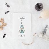 Cartes Pour Fêtes Annuelles Lady bleue scandinave Gnome Joyeux Noël