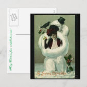 Cartes Pour Fêtes Annuelles Lady et Snowman (Devant / Derrière)