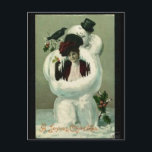 Cartes Pour Fêtes Annuelles Lady et Snowman<br><div class="desc">Une femme étrangement placée dans un bonhomme de neige sur une carte de Noël. Qu'est-ce qui ne doit pas aimer ?</div>