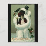 Cartes Pour Fêtes Annuelles Lady et Snowman<br><div class="desc">Une femme étrangement placée dans un bonhomme de neige sur une carte de Noël. Qu'est-ce qui ne doit pas aimer ?</div>